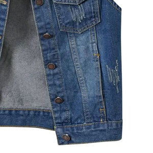 Chaleco Vaquero para Hombre, 100% Algodón, Informal, Transpirable, Ropa de Abrigo de Invierno con Diseño Limpio para Uso en Exteriores - Product Image 6