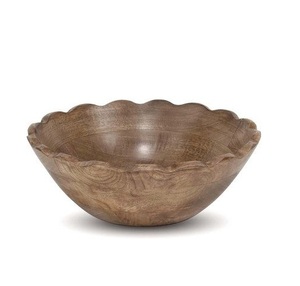 Bol de service multifonctionnel en bois d'acacia naturel, fait à la main, léger, pour la cuisine, la vaisselle, le service - Product Image 2