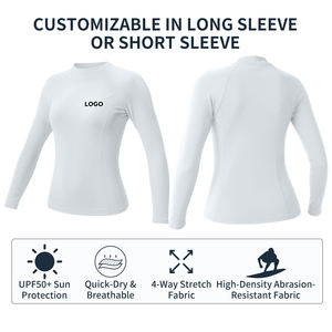 เสื้อแรชการ์ดผู้หญิง แห้งเร็ว ป้องกันรังสียูวี สำหรับกีฬาทางน้ำ - Product Image 2