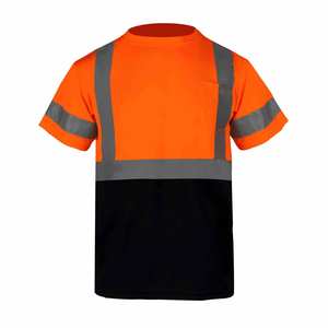 T-shirt de travail unisexe en polyester antistatique haute visibilité, séchage rapide, personnalisable avec logo OEM, vente en gros - Product Image 4