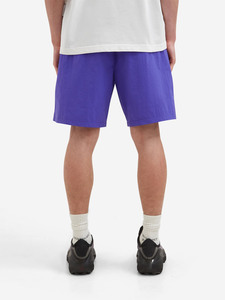 Men Solid Purple Shorts Mid Waist Elastic Closure Casual Wear Breathable Fabric Loose-Fit <b>Knee</b>-Length Shorts Vibrant Streetwear - Product Image 2
