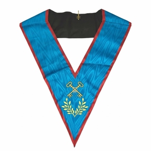 Treasurer's Collar Ancient and Accepted Scottish Rite (AASR) Machine Embroidery Lace Safety <b>Pin</b> Premium - Product Image 1