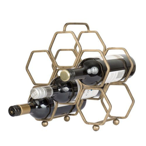 Estante para vinos de madera y metal, organizador de almacenamiento de vino de sobremesa con soporte para copas, perfecto para decoración de bar en casa - Product Image 4