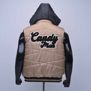 <span class=keywords><strong>Gilet</strong></span> Imbottito in Lana con Cappuccio per <span class=keywords><strong>Uomo</strong></span>, Logo Ricamato 3D, Antivento, Traspirante, Senza Maniche, Chiusura Frontale con Zip, Casual, <span class=keywords><strong>Beige</strong></span> - Product Image 2