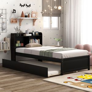 Letto singolo espresso con letto estraibile e libreria per casa o dormitorio - Product Image 4
