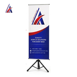 Support de bannière double face de qualité supérieure, trépied 600mm 800mm x 2000mm, pour événements et bureaux - Product Image 1