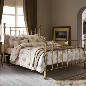 Base de Cama de Latón de Diseño Artesanal con Grabado Intrincado, Estructura Resistente que Realza el Ambiente Clásico del Dormitorio - Product Image 4