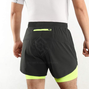 Best Selling High Quality <b>Mid</b> Waist Solid Double <b>Layer</b> Shorts Custom Made Casual Wear Men Polyester/Cotton Quick Dry Breathable - Product Image 6