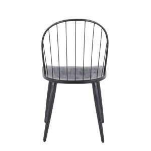 Juego de 2 Sillas de Comedor Riley con Respaldo Alto y sin Brazos, Estilo Industrial de Metal Negro y Madera - Product Image 5