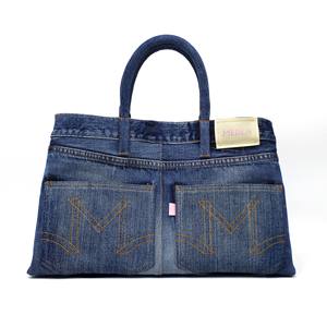 Bolso de compras de mezclilla de gran capacidad al por mayor, nuevo diseño de moda, bolso de compras de mezclilla portátil con relieve, el bolso tote - Product Image 1