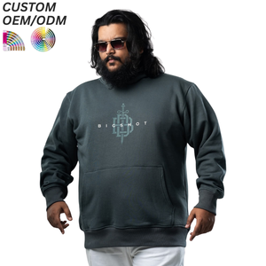 Sudadera con Capucha para Hombre, Tallas Grandes, Color Sólido, Algodón, Felpa Gruesa, Ecológica, Transpirable, Ropa Casual, Logotipo Personalizado, Soporte OEM ODM - Product Image 5