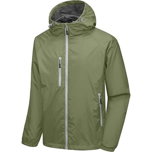 Veste coupe-vent pour homme de qualité supérieure avec logo personnalisé, couleur unie, tissu polyester, veste de sport imperméable pour homme - Product Image 1