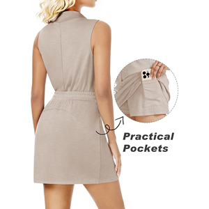 Women’s Athletic Fit Pickleball High Neck Tank and Shorts <b>Set</b> Pickleball Activewear Women’s High Neck Tank & Shorts - Product Image 5