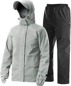 Ensemble imperméable pour homme, veste et pantalon de pluie résistants, respirant, à capuche, pour le travail en extérieur, la pêche, la moto - Product Image 6