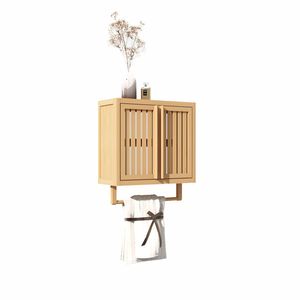 Mobile da Bagno a Parete in Bambù per Stoccaggio in Bagno - Design Moderno - Product Image 5