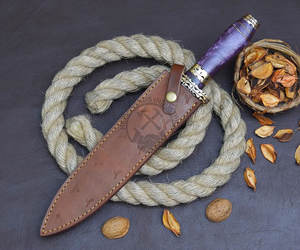 Couteaux à lame fixe, nouvelle édition haut de gamme, couteaux Dogger en damas faits à la main avec manche en résine, meilleur couteau de chasse de collection, couteau de survie - Product Image 6