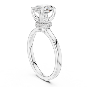Anillo de Compromiso Vinson Project con Elegante Banda Halo Oculta, Estilo Art Deco, Moissanita Corte Esmeralda, Piedras Decorativas, Chapado en Oro de 14K para Mujer - Product Image 3