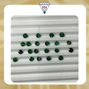 Lot de pierres précieuses grenat vert naturel, taille brillant rond, pierres lâches à facettes, vente en gros, fournisseur de bijoux en vrac, exportateur d'Inde - Product Image 2