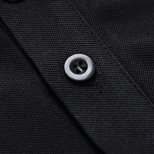 Polo en polyester à manches courtes pour homme, tricoté, brodé, uni, à bords renforcés - Durable, respirant et infroissable - Product Image 5