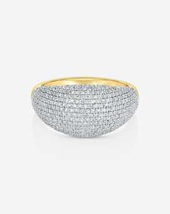 Diamond Pinky <b>Rings</b> 14K 18K Solid Gold Solitaire Statement Minimalist Unique <b>Dome</b> Bands Sparkling Pave Round Lab Grown Wholesale - Product Image 1