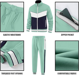 Men's Casual 2 Piece Tracksuit Sets Long Sleeve Full Zip <b>Jacket</b> and Sweatpants Jogging Sport Outfits 2026 - Product Image 3