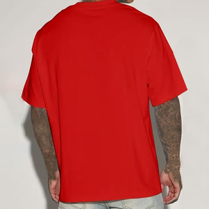 เสื้อยืดโอเวอร์ไซส์ลายกราฟิกสำหรับผู้ชาย ผ้าฝ้ายผสมโพลีเอสเตอร์ ลายหมีเท็ดดี้ สีแดง พิมพ์ลายบาสเก็ตบอล สไตล์ลำลอง สตรีทแวร์ คอกลม รุ่น 2026 - Product Image 3