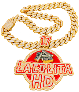 Pendentif fantaisie Hip Hop en Moissanite VVS de haute qualité, couleur or rose, plaqué or jaune, idéal pour les fêtes, meilleur prix de gros - Product Image 1