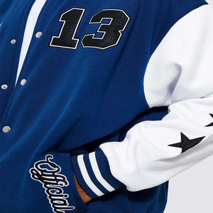 <b>Men's</b> Blue <b>White</b> Varsity <b>Jacket</b> Customized Embroidered New Style Baseball Bomber Coat best quality varsity <b>jacket</b> for <b>men</b> - Product Image 4