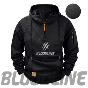 Sudadera con Capucha Negra BLOODLINE con Cierre de Cremallera, Unisex para Adultos, Transpirable, de Poliéster, para Todas las Temporadas - Product Image 1