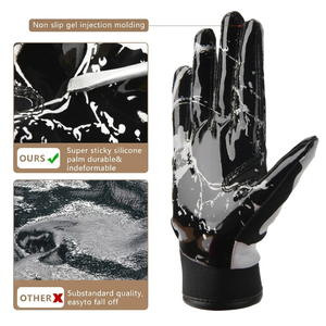 Gants de sport professionnels personnalisés de qualité supérieure avec logo antidérapant, respirants, à doigts entiers, pour le football américain - Product Image 3