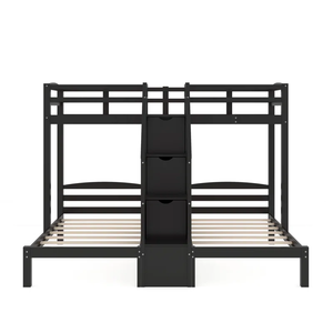 เตียงสองชั้นไม้แบบขายส่ง พร้อมลิ้นชัก 3 ช่อง สำหรับหอพัก โรงแรม ห้องนอน เฟอร์นิเจอร์บ้าน - Product Image 2