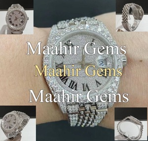 Montre de luxe en gros, mouvement automatique mécanique, design Hip Hop, verre Moissanite VVS couleur D, résistance à l'eau 10 bars - Product Image 1