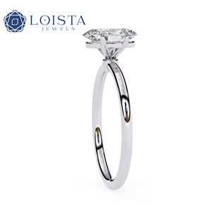 lab grown diamond oval solitaire engagement <b>ring</b> for women gold side stone <b>custom</b> lab created diamond jewelry - Product Image 2