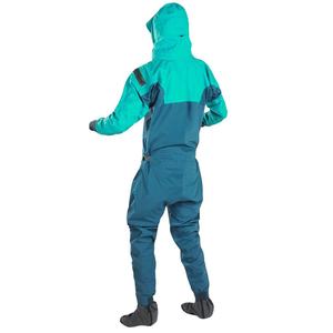 Unisex Blue <b>Waterproof</b> Polyester <b>Work</b> Coverall with Hood and Orange Zippers for Outdoor Use - Product Image 3