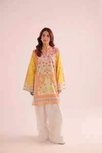 Vêtements indiens et pakistanais haut de gamme imprimés pour femmes, ensemble 2 pièces en tissu léger pour l'été, vêtements cousus en tissu lawn - Product Image 5