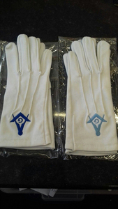 Guantes Masónicos Blancos de Algodón de la Logia de la Estrella del Este, Guantes Masónicos Personalizados de Algodón, Precio Económico, Precio al por Mayor, OEM - Product Image 4