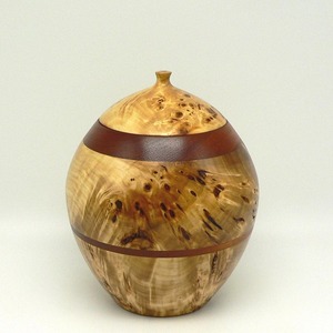 Wooden Classic Urn With Covered Top Traditional Interior Table Decor - Product Image 1
