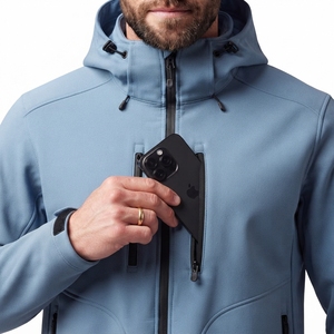 Abrigo de Invierno Impermeable para Hombre con Cuello Alto, Color Sólido, Transpirable, Chaqueta de Trabajo Cálida para Exteriores, Chaqueta con Capucha - Product Image 4