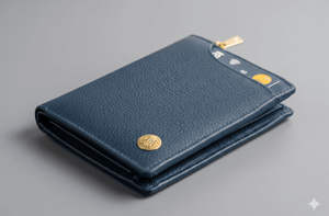 WRIZA Mens Genuine Leather Eco-Friendly Fashion RFID Blocking <b>Wallet</b> | Navy Blue Bifold Coin Pocket Slim Credit Card <b>Holder</b> - Product Image 6