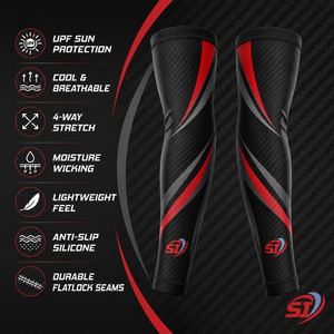 Manchons de compression personnalisés en soie glacée pour hommes, pour le cyclisme, pour adolescents, rafraîchissants, protection UV, antidérapants, séchage rapide, vente en gros OEM - Product Image 5