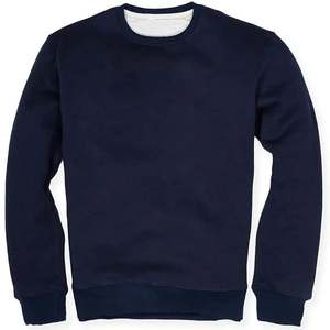 Sudadera con Capucha Lisa para Hombre, 100% Algodón, Cuello Redondo, Sudadera Informal Holgada de Forro Polar para Invierno, Color Azul Marino Básico - Product Image 4