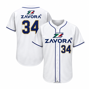 Custom Baseball Jersey <b>White</b> Teamwear <b>Button</b> Front Personalized Player Number Retro Streetwear Private Label Sports Jersey USA - Product Image 1