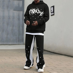 Nouvelle Arrivée Promotionnelle : Ensemble de Survêtement Homme Personnalisé, Coupe Évasée, Deux Pièces, Effet Délavé Acide, Vintage, Écologique, Respirant, avec Sweat à Capuche Zippé et Pantalon - Product Image 4