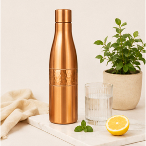 Pure Copper Water <b>Bottle</b> Half Hammered Dolphin Design Copper <b>Bottle</b> for Health Gym & Yoga Eco-Friendly Reusable Metal <b>Flask</b> - Product Image 2