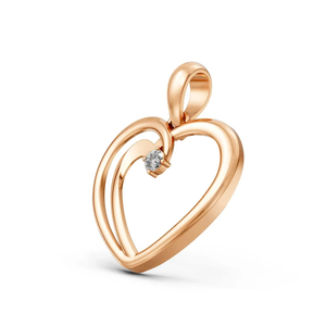 Lab Grown Diamond Heart Pendant <b>Necklace</b> 14K Yellow Gold Rhodium IGI Certified Open Heart Design Women's Minimal Elegant Party - Product Image 2