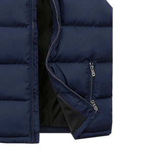 Fashionable Breathable <b>Canvas</b> Puffer Vest Casual Solid Pattern Button Closure Waterproof Eco-Friendly Winter Sleeveless Jacket - Product Image 6