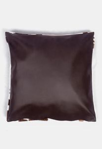 Square cowhide Pillow 20x20in Crocodile Pattern Brown with Black Corners and Studs Home Decor - Product Image 6