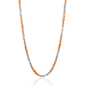 Cadena de oro rosa de 18 quilates para hombre, tamaño regular, collar de oro real para hombre, elegante, de eslabones sólidos, joyería fina, clásico, de lujo. - Product Image 2