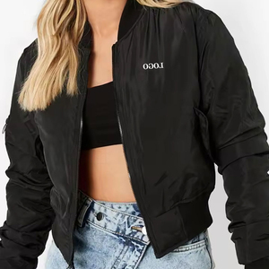 Chaqueta Bomber Acolchada Impermeable para Mujer con Logotipo OEM, Chaqueta de Nailon de Secado Rápido, Cuello Redondo, Estilo Piloto MA1 - Product Image 4