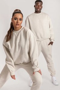 ชุดเซ็ตสเวตสูททรงบ็อกซี่ปักลายตามสั่ง แบบยูนิเซ็กซ์ ผ้าฝ้ายเฟรนช์เทอร์รี่  เสื้อฮู้ดซิป  ชุดวอร์มผู้หญิง - Product Image 4